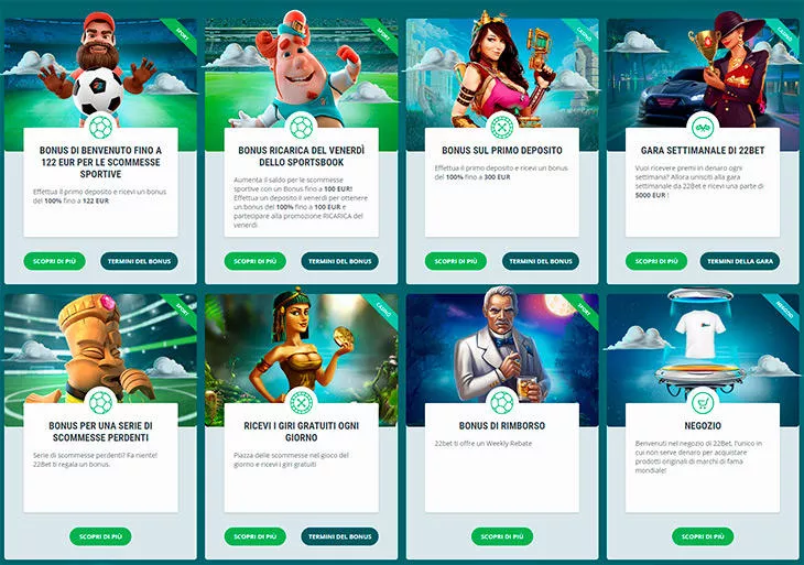 22bet bonus senza deposito 29