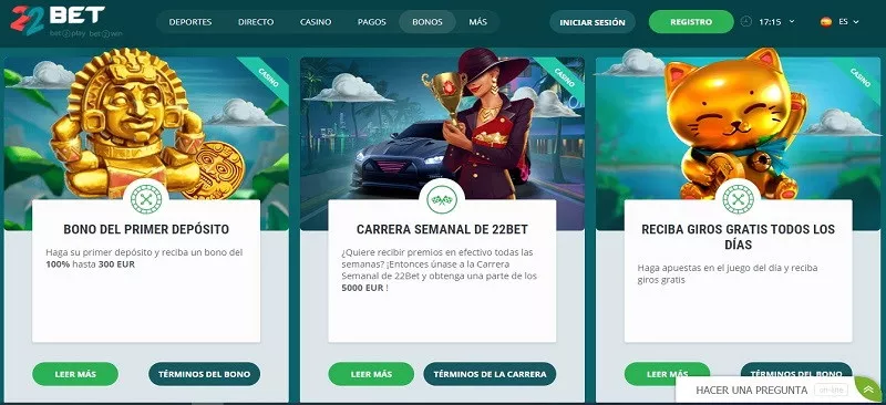 22bet mobilā versija