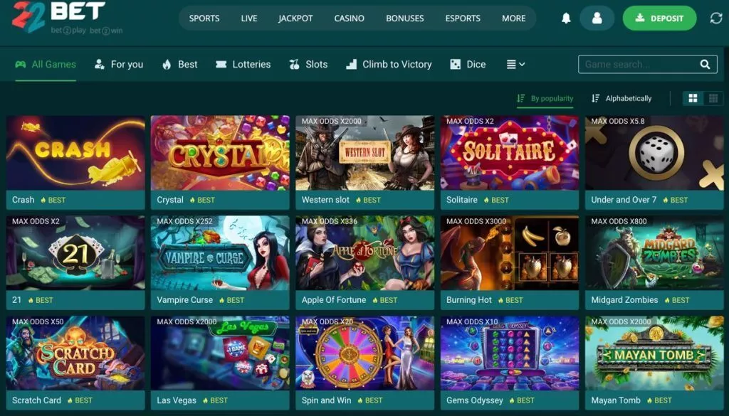 22bet mobilā versija TOC 5